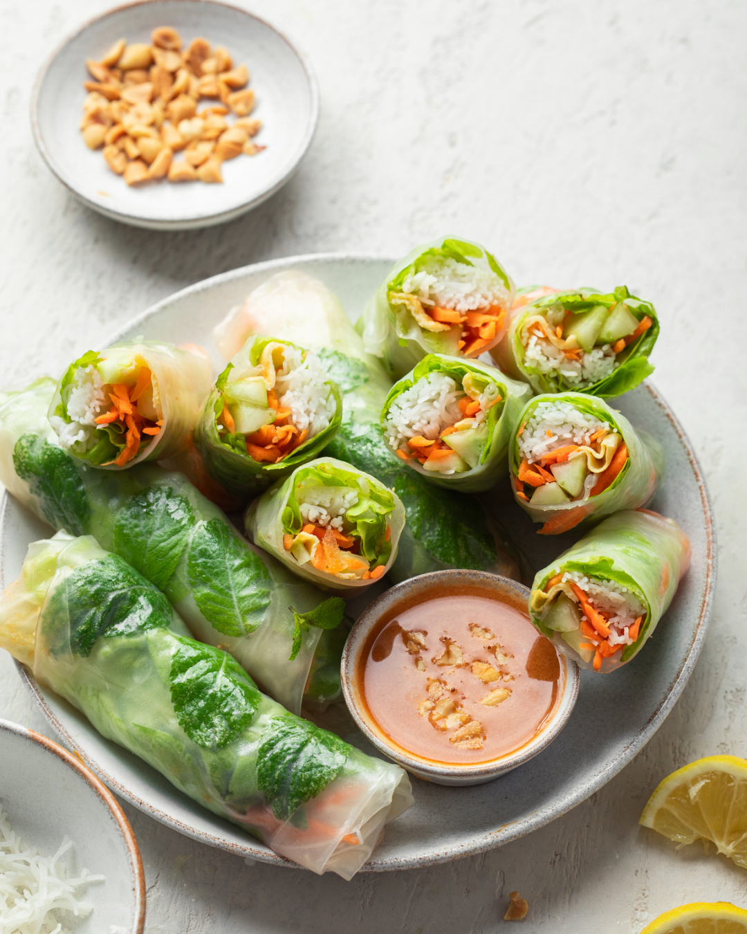Rouleaux de printemps au poulet grillé & fenouil croquant